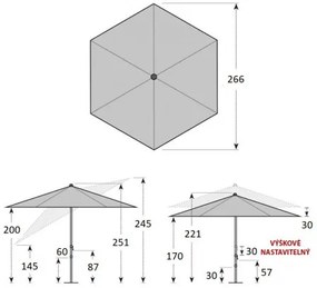 EXPERT 280 cm - osłona przeciwsłoneczna z automatycznie odchylanym uchwytem : Substancja Desen - 840