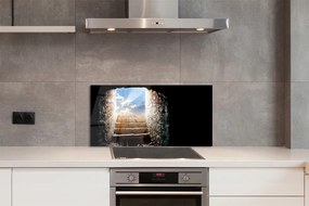 Panel szklany do Kuchni Schody w Blasku Słońca