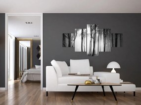 Obraz - Wilk w ciemnym lesie (125x70 cm)