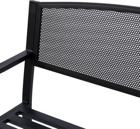 Outsunny Ławka Ogrodowa Parkowa 2-osobowa Stalowa Elegancka Czarna 127x60x87cm | Aosom PL