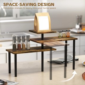 HOMCOM Regał kuchenny, Obracane regał na mikrofalówkę z 3 półkami, Industrialny regał metalowy, 40 x 18 x 36,5 cm