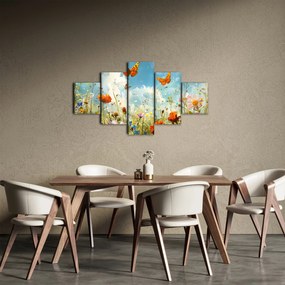 Obraz - Motyle na letniej łące (125x70 cm)