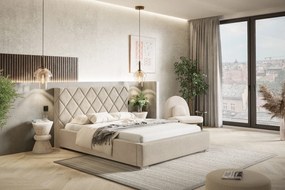 Łóżko tapicerowane ze stelażem i pojemnikiem MILANO PREMIUM