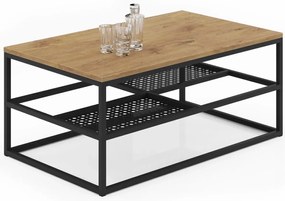 Industrialny stolik kawowy dąb lancelot + czarny F0-A40