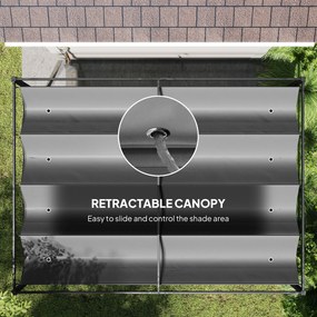 Outsunny Pergola, Solidna Ochrona przed Słońcem dla Ogrodu, Balkonu, Tarasu, z Metalu i Plastiku, Odporna na UV i wodę, Ciemnoszara