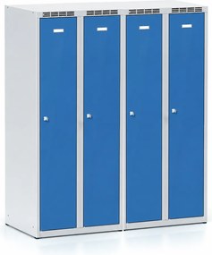 Metalowa szafka ubraniowa S7, 2-drzwiowa, 1500 x 600 x 500 mm, demontaż, zamek obrotowy, drzwi ciemnoszare