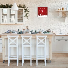 Zegar ścienny Choinki Święta Płatki Śniegu