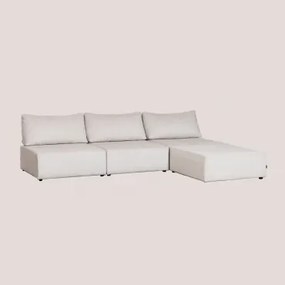 3-czesciowa Sztruksowa Sofa Modulowa Z Pufem Kata Sand Grey - Sklum