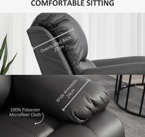 HOMCOM Fotel Relaksacyjny Fotel do Relaksu Regulowany Oparcie Podnóżek Obrotowy Stalowa Rama 93cm 150kg Czarny | Aosom PL