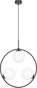 Metalowa lampa wisząca okrąg z białymi kloszami - 3X A201 S6-N75