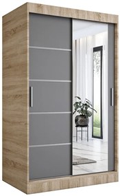 Przesuwna szafa w kolorze dąb sonoma + antracyt F8-B09