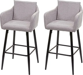 Stołek barowy MCW-H93 (zestaw 2 szt.), tkanina/tekstylia jasnoszary