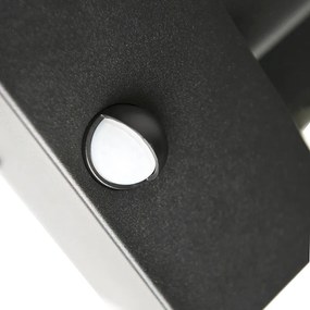Lampa ścienna zewnętrzna czarna z czujnikiem ruchu IP44 - Rotterdam