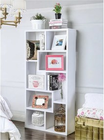 Nowoczesny regał na książki – 90 x 183,6 x 29,5 cm – Biały – Płyta wiórowa pokryta melaminą