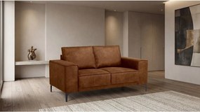 Koniakowa sofa z imitacji skóry 164 cm Copenhagen – Scandic