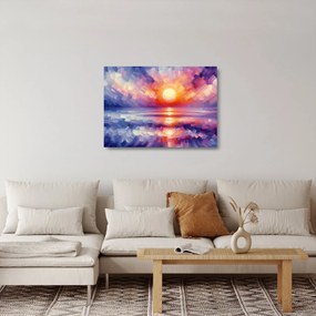 Obraz na szkle - Kolorowy artystyczny zachód słońca (70x50 cm)