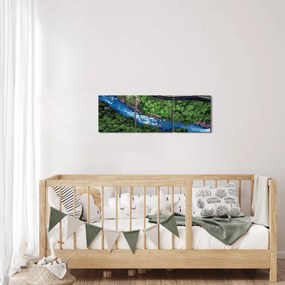 Obraz - Rzeka między górami, Kaukaz, Rosja (z zegarem) (90x30 cm)