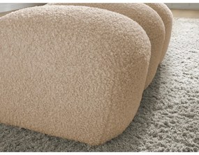 Beżowy podnóżek z materiału bouclé Hippolyte – Bobochic Paris