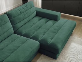 Zielony aksamitny narożnik (prawostronny/z szezlongiem) Sierra – Bobochic Paris