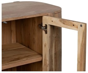 Witryna z litego drewna akacjowego w naturalnym kolorze 180x80x40 cm Creel – Ixia