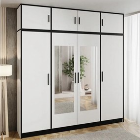 Szafa czterodrzwiowa DIOR 207 4d z nadstawką biały