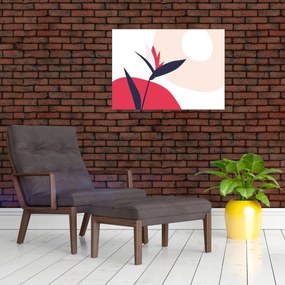 Obraz na szkle - Różowa abstrakcja kwiatowa N⁰1 (70x50 cm)