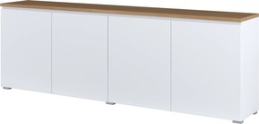 Komoda ORVO 199,9 cm do Salonu Sypialni Biały-dąb mauvella