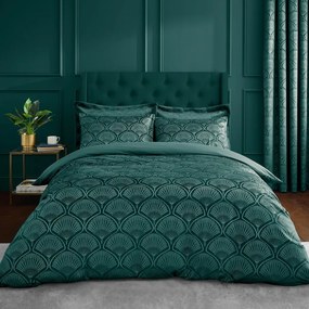 Zielona pościel dwuosobowa 200x200 cm Art Deco Pearl – Catherine Lansfield