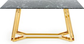 Szklany stół w stylu glamour Konami na złotych płozach