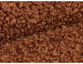 Ceglasty puf z materiału bouclé Dia – Micadoni