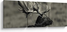 Obraz - Jeleń (z zegarem) (90x30 cm)
