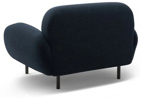 Ciemnoniebieski fotel z materiału bouclé Poppy – Micadoni