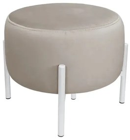 Pufa WILFRED MG VELVET szarobeżowa/biała ATOS