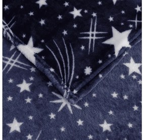 Mikropluszowy koc STARLIGHT, ciemnoniebieski Rozmiar: 150 x 200 cm