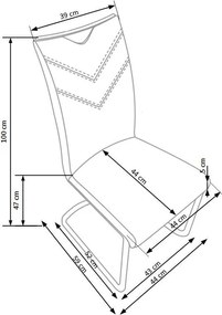 Krzesło na płozach z rączką K224 Halmar