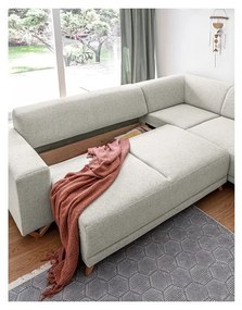 Beżowy rozkładany/ze schowkiem narożnik (prawostronny/w kształcie litery L) Classy Sophie – Miuform
