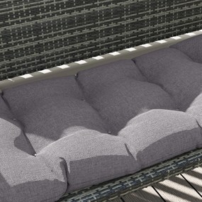 Outsunny Poduszka na Ławkę 105 x 46 x 12,5 cm z Paskami, Do Ogrodu, Siedzisko Wodoodporne, Szary