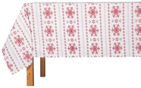 Obrus świąteczny Red Snowflakes, 130 x 180 cm