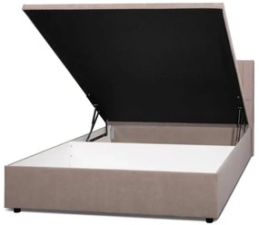 Beżowe łóżko tapicerowane z podnoszonym stelażem B0-G82