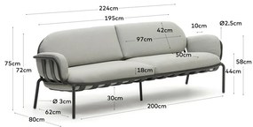 Jasnoszara sofa ogrodowa Joncols – Kave Home