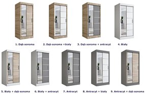 Szafa przesuwna w kolorze antracyt + dąb sonoma Sabef 3X
