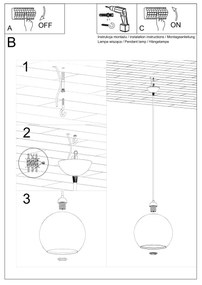 Lampa wisząca BALL transparentna SOLLUX  LIGHTING