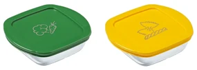 Pyrex Zestaw kwadratowych szklanych słoików 2szt., 0,3 l