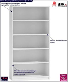 Biały regał dziecięcy z półkami L8-E22
