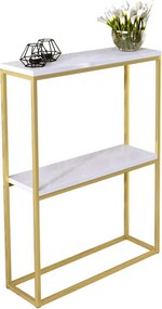 Minimalistyczna konsola złoty + biały połysk R4-N59