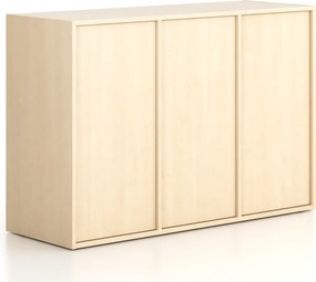 Szafa biurowa FRAME, niska, 3 drzwi, 1299 x 450 x 881 mm, PUSH-lock, brzoza