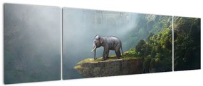 Obraz - Słonie na szczycie Tadż Mahal (170x50 cm)
