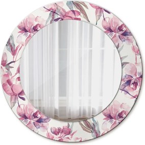 Lustro dekoracyjne okrągłe Piwonie kwiaty