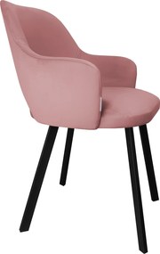 Krzesło Milano tkanina Welur noga metalowa : Kolor nogi - Czarna profil, Kolor tkaniny - VELVET - MG58, Typ siedziska - Siedzisko stałe
