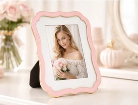Jasnoróżowa metalowa/szklana ramka stojąca 17x22 cm Margot – Mauro Ferretti